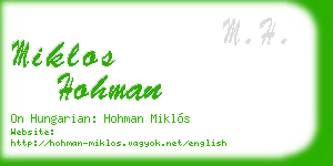 miklos hohman business card