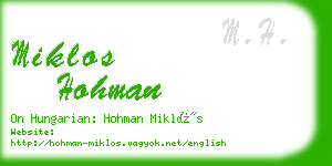 miklos hohman business card